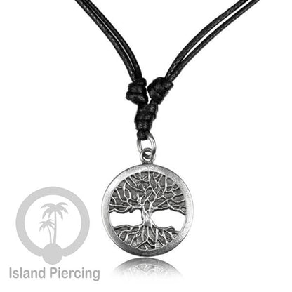 Kalung Liontin Kuningan Putih motif Tengkorak White Brass Pendant Necklace SKull &amp; Tree of Life