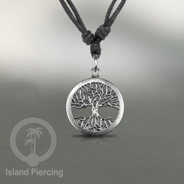 Kalung Liontin Kuningan Putih motif Tengkorak White Brass Pendant Necklace SKull &amp; Tree of Life