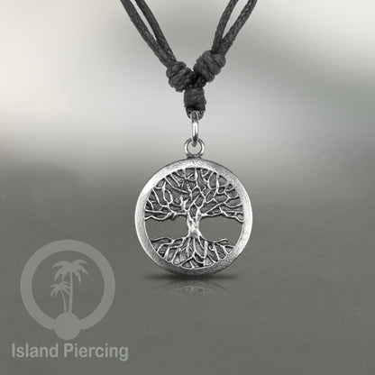 Kalung Liontin Kuningan Putih motif Tengkorak White Brass Pendant Necklace SKull &amp; Tree of Life