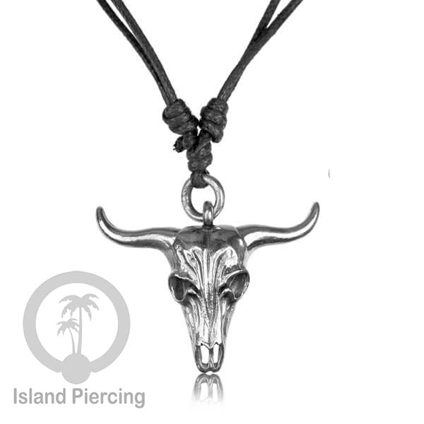 Kalung Liontin Kuningan Putih motif Tengkorak White Brass Pendant Necklace SKull &amp; Tree of Life