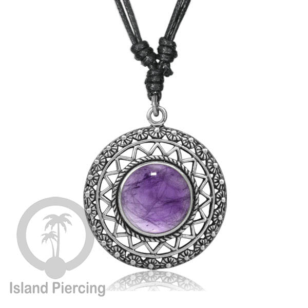 Kalung Liontin Kuningan Putih dengan Batu Asli White Brass Pendant Necklace stone