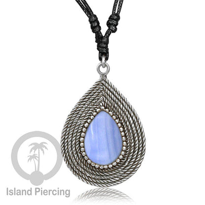 Kalung Liontin Kuningan Putih dengan Batu Asli White Brass Pendant Necklace stone