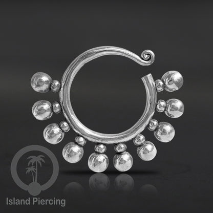 Tindik kuningan putih, White brass Piercing Ear-weight, tiga desain yang classic