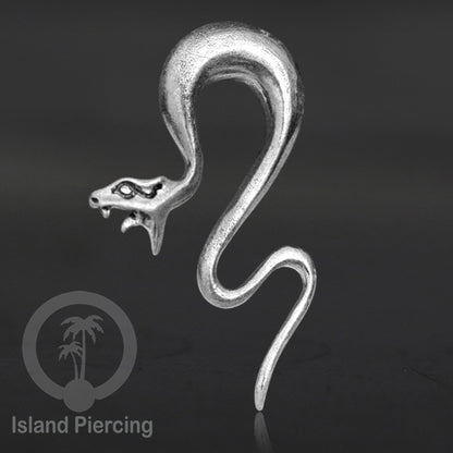 White Brass Piercing expander, Tindik lubang besar motif ang menarik termasuk ular.