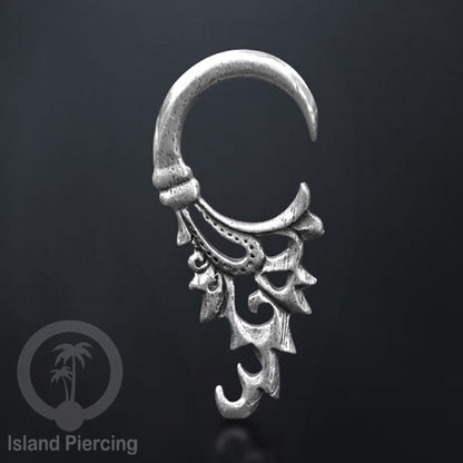 Tindik kuningan putih, White brass Piercing Ear-weight, tiga desain yang classic