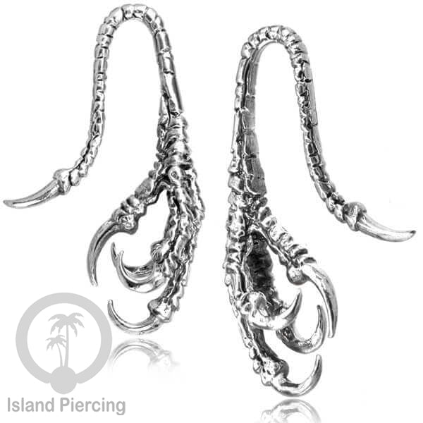 Tindik kuningan putih, White brass Body Jewelry motif Tengkorak, Cakar &amp; Spiral
