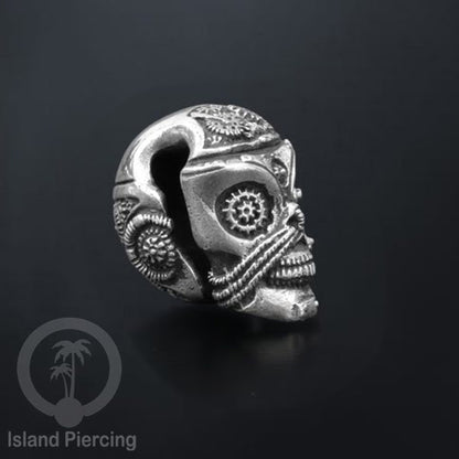 Tindik kuningan putih, White brass Body Jewelry motif Tengkorak, Cakar &amp; Spiral