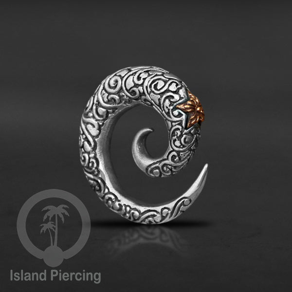 Tindik kuningan putih, White brass Body Jewelry motif Tengkorak, Cakar &amp; Spiral