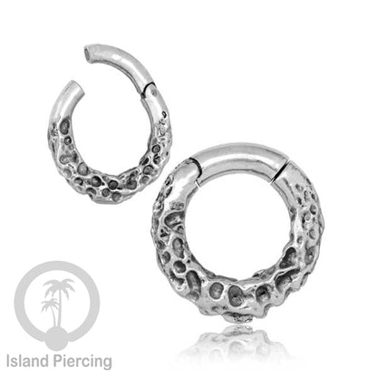 Piercing Clicker dengan magnet, Tindik telinga kuningan putih, kunci magnetik.