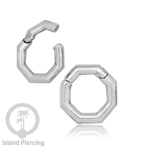 Piercing Clicker dengan magnet, Tindik telinga kuningan putih, kunci magnetik.