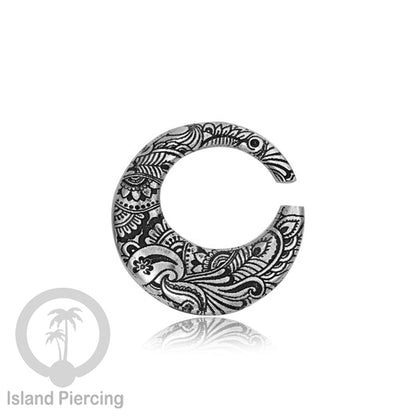 White Brass Piercing expander, Tindik lubang besar motif ang menarik termasuk ular.