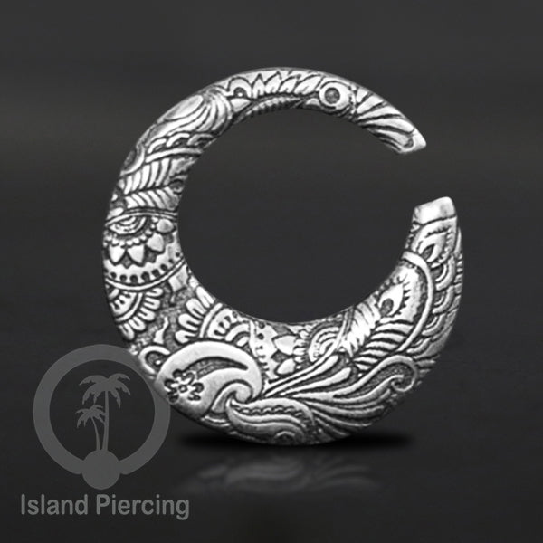 White Brass Piercing expander, Tindik lubang besar motif ang menarik termasuk ular.