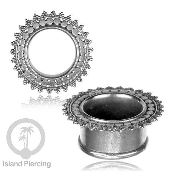 White Brass Ear-plug Tindik plug kuningan putih telinga lubang besar ukuran 8-16mm