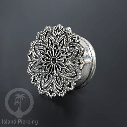 White Brass Ear-plug Tindik plug kuningan putih telinga lubang besar ukuran 8-16mm