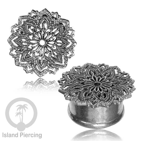 White Brass Ear-plug Tindik plug kuningan putih telinga lubang besar ukuran 8-16mm