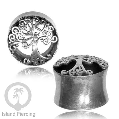 White Brass Ear-plug Tindik plug kuningan putih telinga lubang besar ukuran 8-16mm