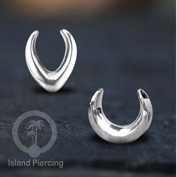 Ear-plug Tindik plug kuningan putih polos untuk telinga lubang besar ukuran 6-36mm