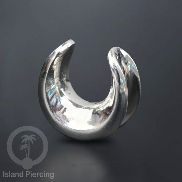 Ear-plug Tindik plug kuningan putih polos untuk telinga lubang besar ukuran 6-36mm