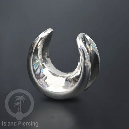Ear-plug Tindik plug kuningan putih polos untuk telinga lubang besar ukuran 6-36mm