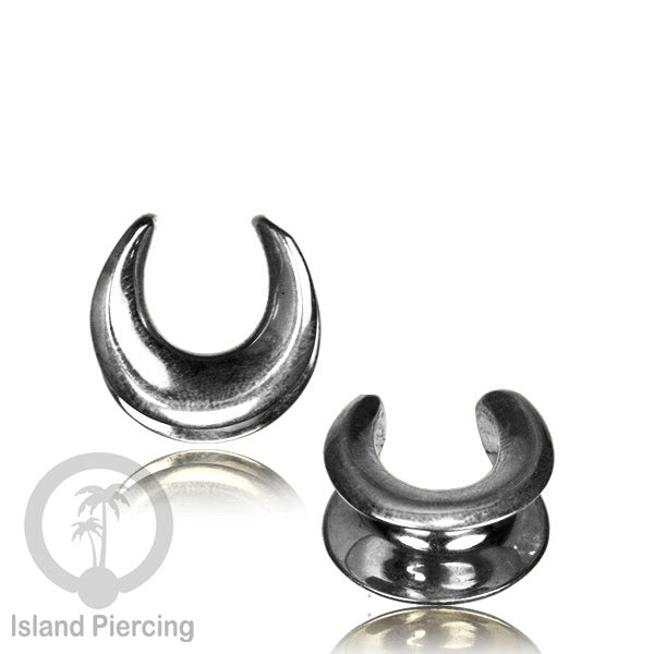 Ear-plug Tindik plug kuningan putih polos untuk telinga lubang besar ukuran 6-36mm