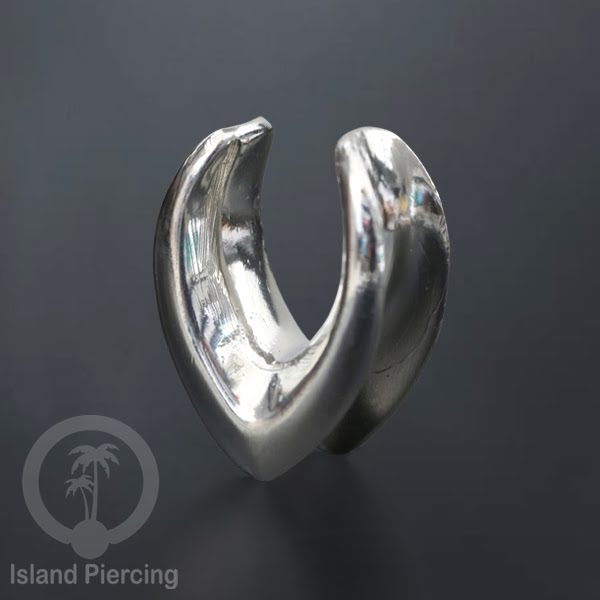 Ear-plug Tindik plug kuningan putih polos untuk telinga lubang besar ukuran 6-36mm