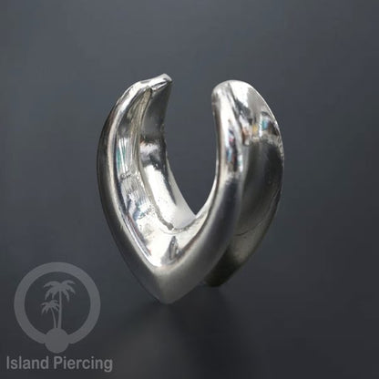 Ear-plug Tindik plug kuningan putih polos untuk telinga lubang besar ukuran 6-36mm