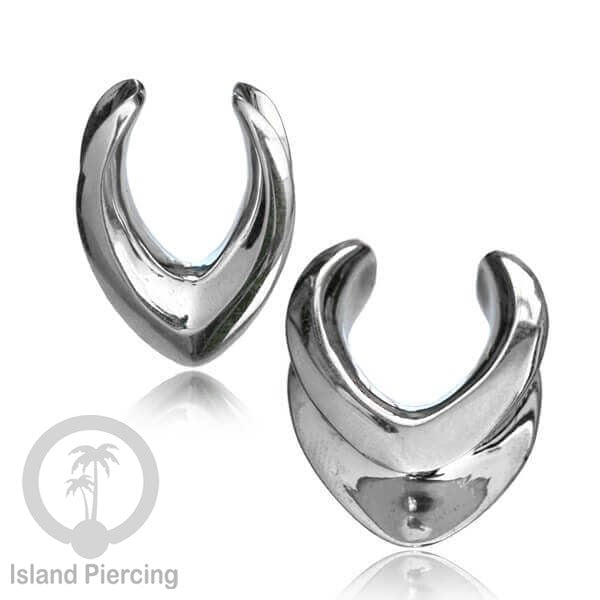 Ear-plug Tindik plug kuningan putih polos untuk telinga lubang besar ukuran 6-36mm