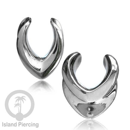 Ear-plug Tindik plug kuningan putih polos untuk telinga lubang besar ukuran 6-36mm