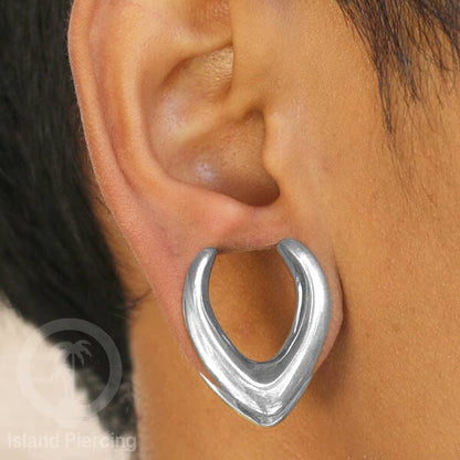 Ear-plug Tindik plug kuningan putih polos untuk telinga lubang besar ukuran 6-36mm