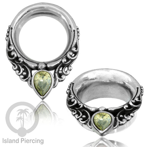 White Brass Ear-Saddle Tindik plug kuningan putih model yang cocok lubang besar