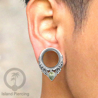 White Brass Ear-Saddle Tindik plug kuningan putih model yang cocok lubang besar
