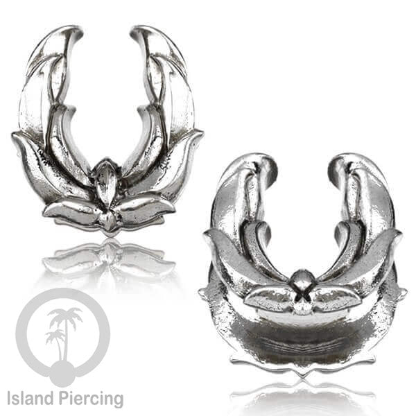 White Brass Ear-Saddle Tindik plug kuningan putih model yang cocok lubang besar