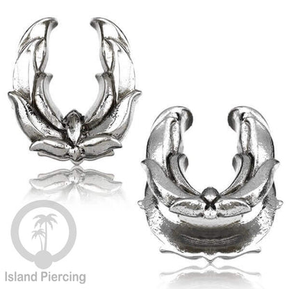White Brass Ear-Saddle Tindik plug kuningan putih model yang cocok lubang besar