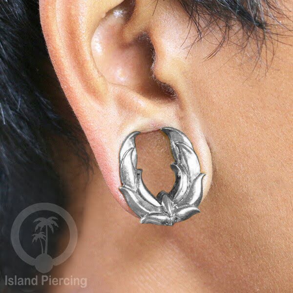 White Brass Ear-Saddle Tindik plug kuningan putih model yang cocok lubang besar