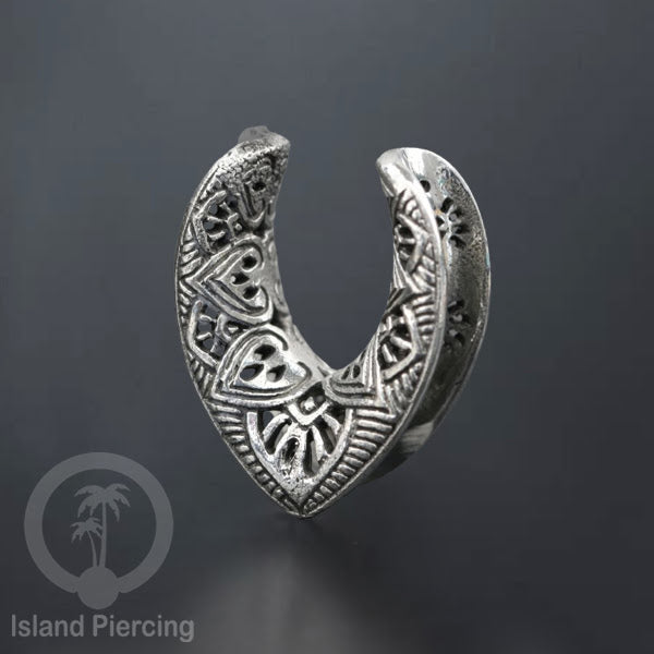 White Brass Ear-Saddle Tindik plug kuningan putih model yang cocok lubang besar