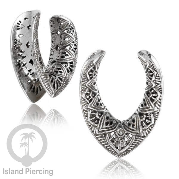 White Brass Ear-Saddle Tindik plug kuningan putih model yang cocok lubang besar