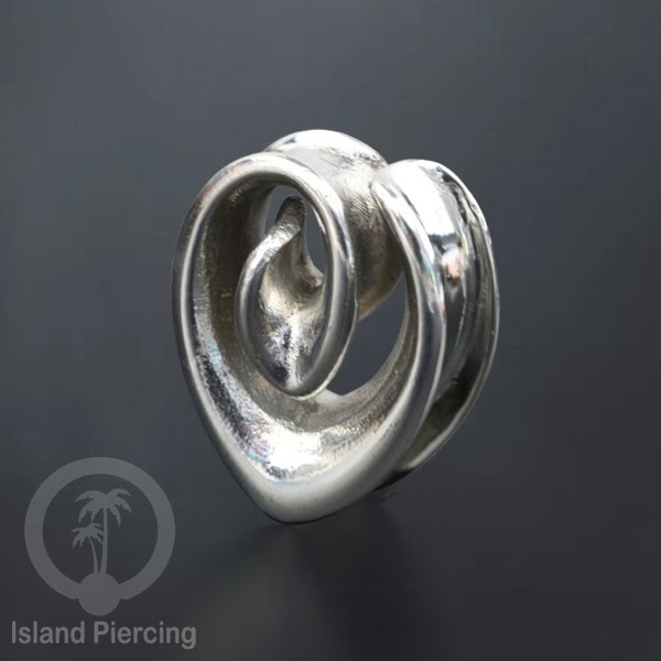 White Brass Ear-Saddle Tindik plug kuningan putih model polos  3 variasi