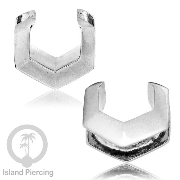White Brass Ear-Saddle Tindik plug kuningan putih model polos  3 variasi