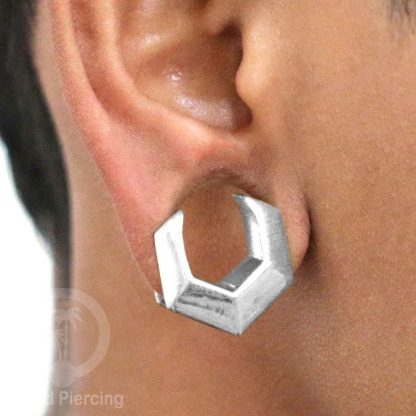 White Brass Ear-Saddle Tindik plug kuningan putih model polos  3 variasi