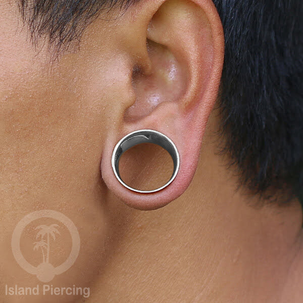 White Brass Ear-Saddle Tindik plug kuningan putih model polos  3 variasi