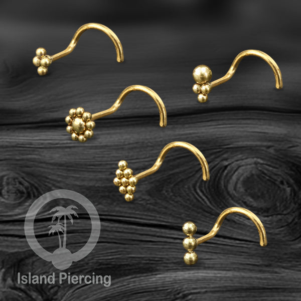 Perhiasan Tindik Hidung Stainless Nose Piercing Jewelry model las bola warna gold