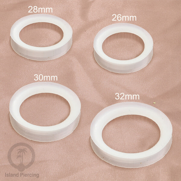 Ear-tunnel Silicone Anting Piercing Silikon Double flair Warna Bening ukuran 4-38mm
