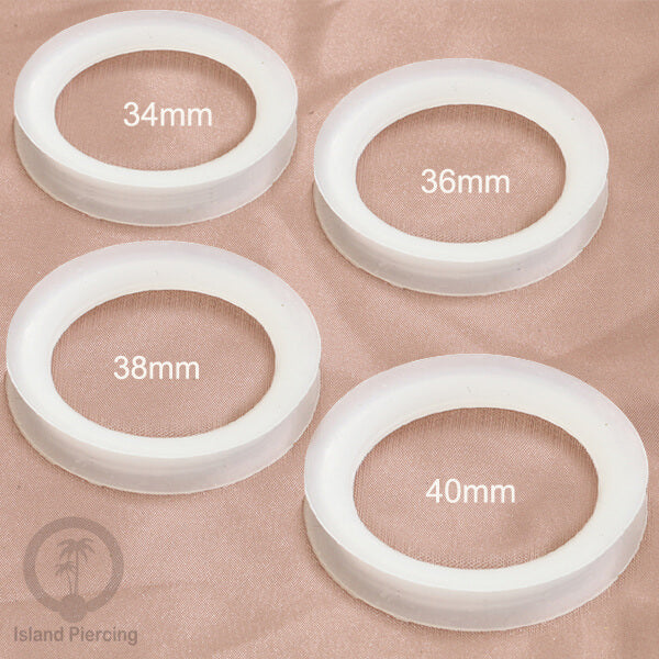 Ear-tunnel Silicone Anting Piercing Silikon Double flair Warna Bening ukuran 4-38mm