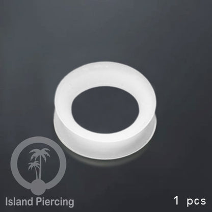 Ear-tunnel Silicone Anting Piercing Silikon Double flair Warna Bening ukuran 4-38mm