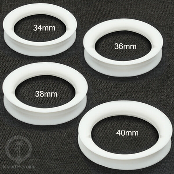 Ear-tunnel Silicone Anting Piercing Silikon Double flair Warna Putih ukuran 4-40mm