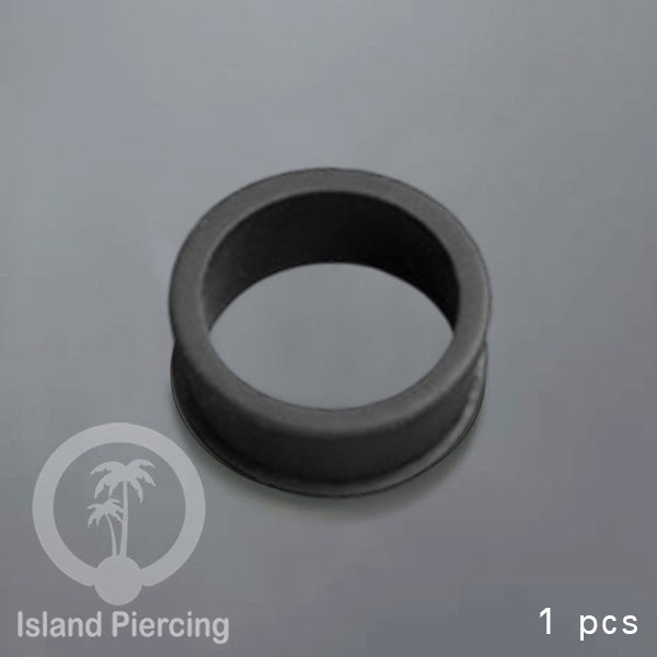 Ear-tunnel Silicone Anting Piercing Silikon datar double flair Warna Hitam ukuran 4-40mm