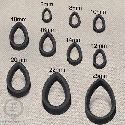 Ear-tunnel Silicone Anting Piercing Silikon bentuk tetes warna hitam dan putih