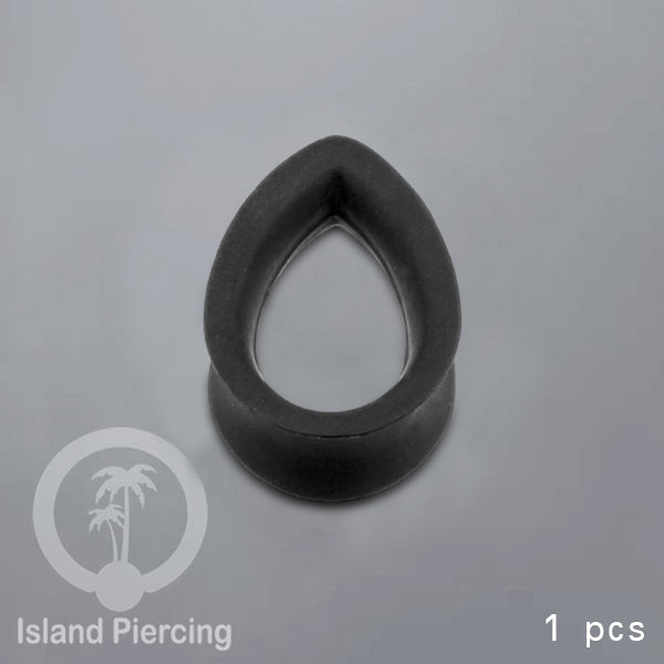 Ear-tunnel Silicone Anting Piercing Silikon bentuk tetes warna hitam dan putih