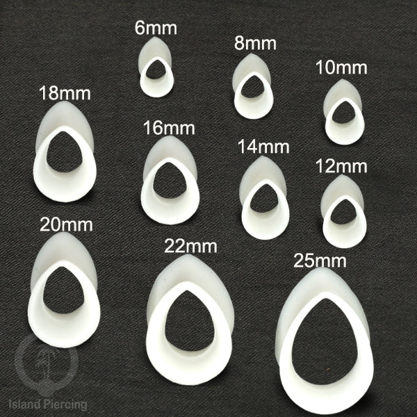 Ear-tunnel Silicone Anting Piercing Silikon bentuk tetes warna hitam dan putih