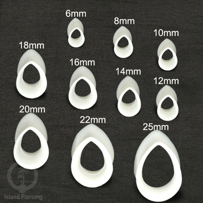 Ear-tunnel Silicone Anting Piercing Silikon bentuk tetes warna hitam dan putih